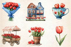 Amsterdam Summer Tulips Clipart Bundle 1 - CraftNest - Digital Crafting and Art