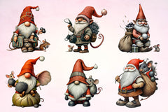 Christmas Gnome Clipart Bundle 6 - CraftNest - Digital Crafting and Art