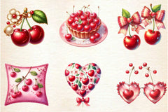 Coquette Cherry Clipart Bundle - CraftNest - Digital Crafting and Art