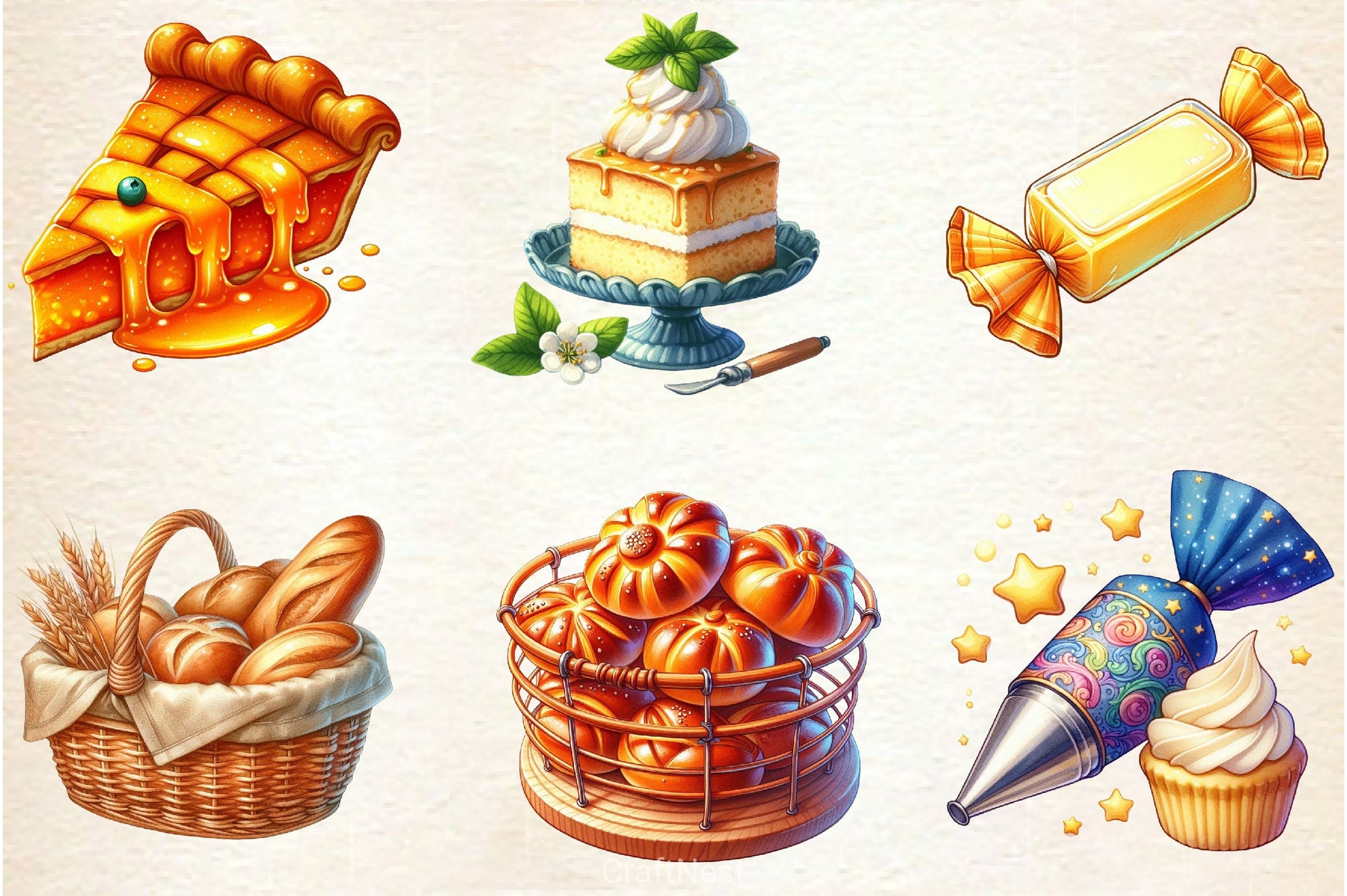 Neutral Baking Clipart Bundle 2 - CraftNest - Digital Crafting and Art