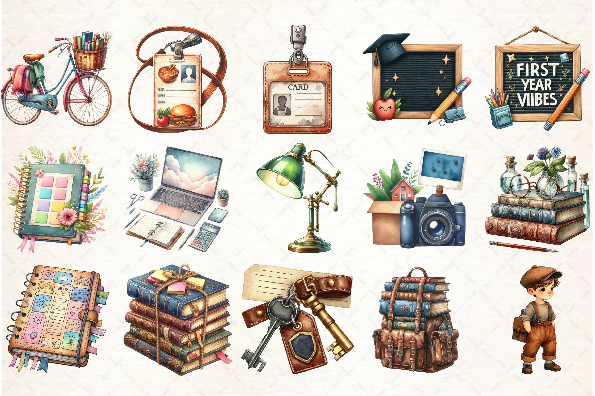 Freshman Year College Clipart Bundle - CraftNest - Digital Crafting and Art