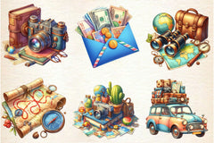 Vintage Travel Clipart Bundle 3 - CraftNest - Digital Crafting and Art