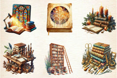 Old Library Clipart Bundle 2 - CraftNest - Digital Crafting and Art