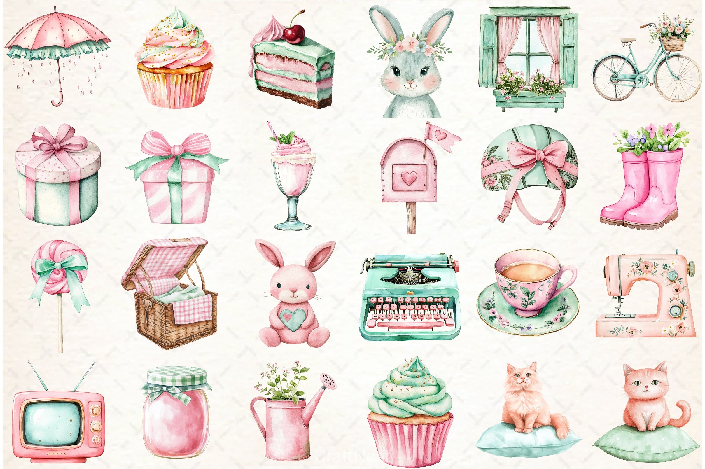Pastel Garden Clipart Bundle - CraftNest - Digital Crafting and Art
