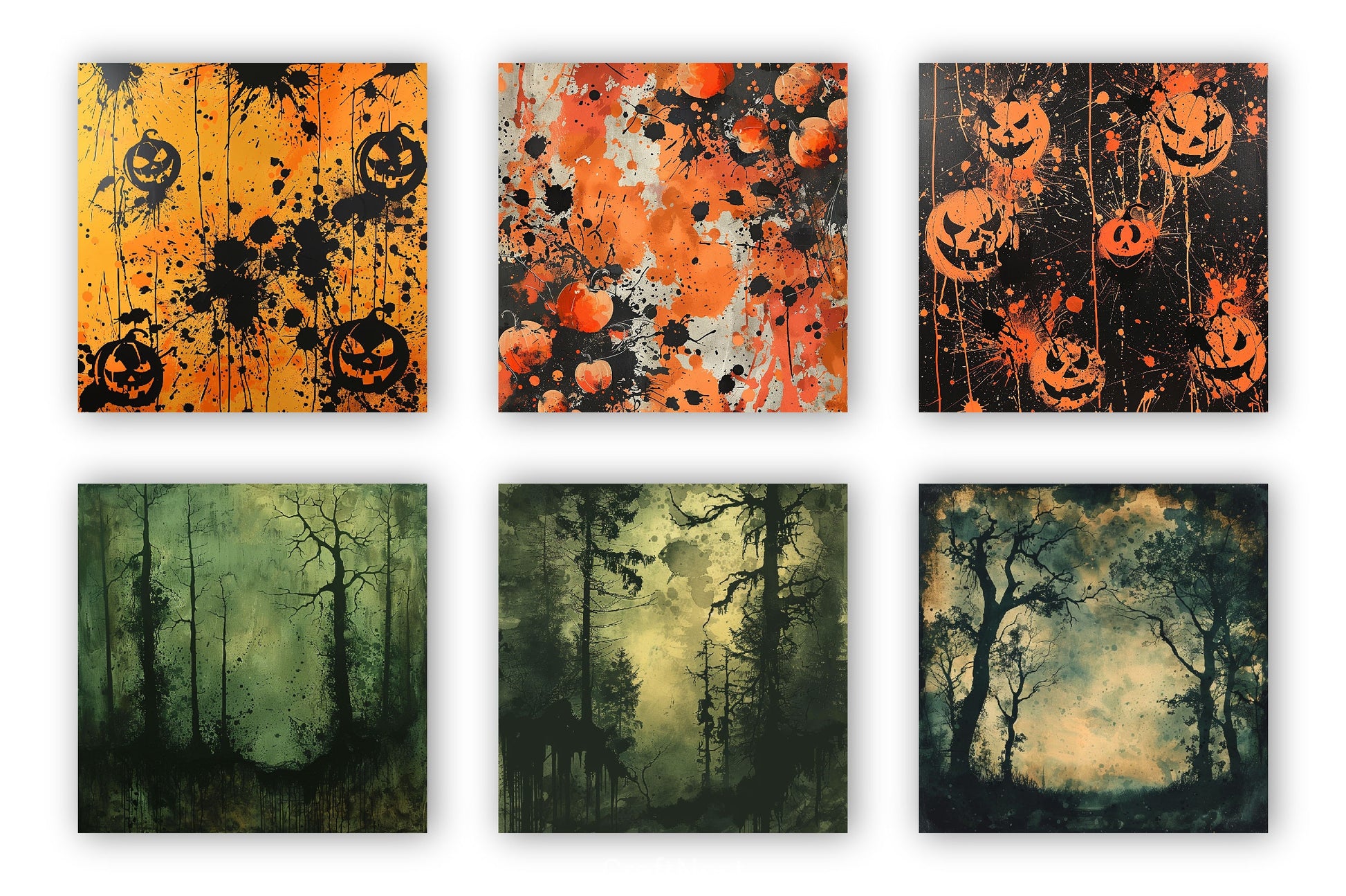 Halloween Paint Splatter Digital Paper - CraftNest - Digital Crafting and Art