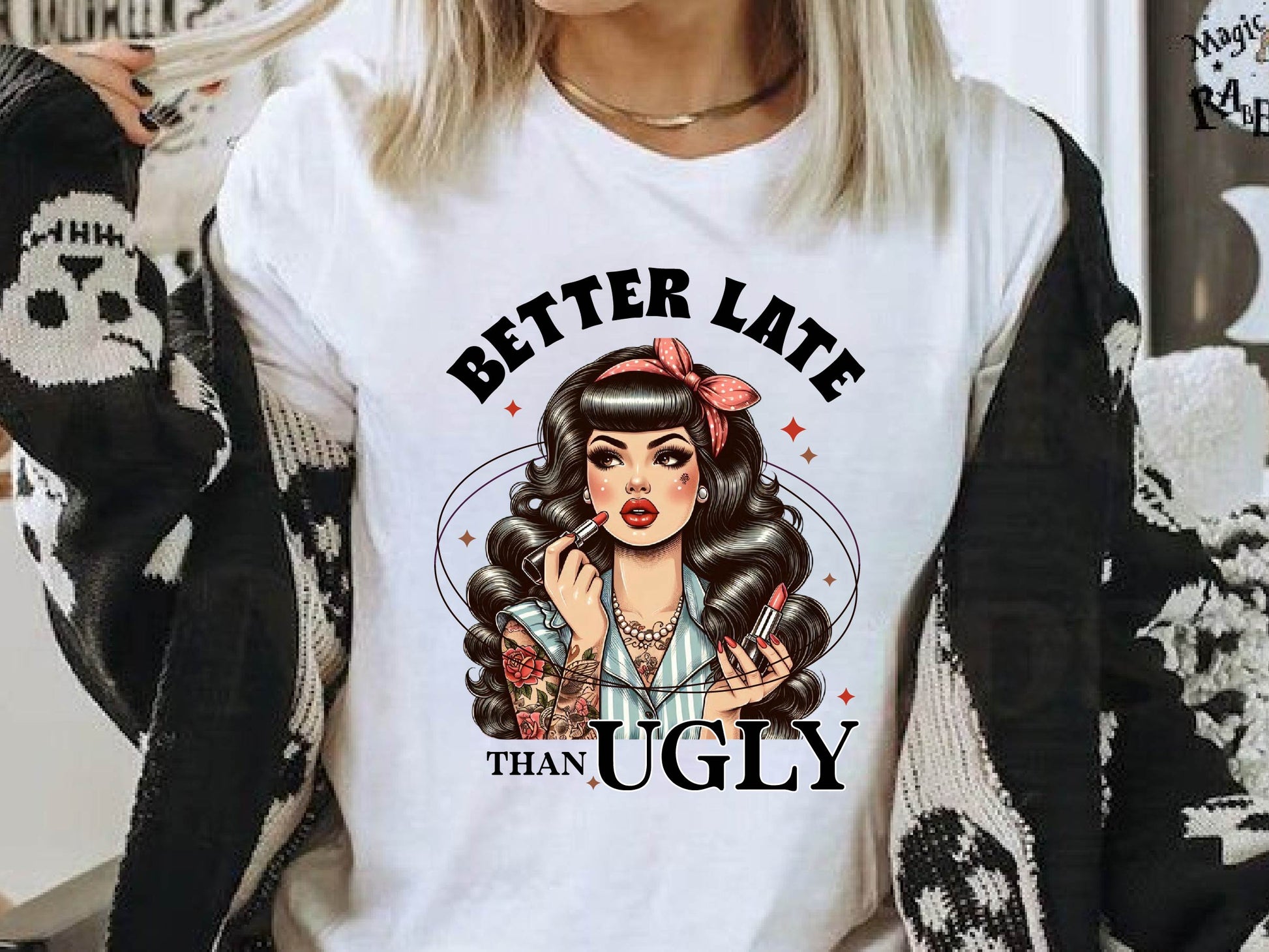 Coquette Girl Better Late Than Ugly Clipart Bundle - CraftNest - Digital Crafting and Art