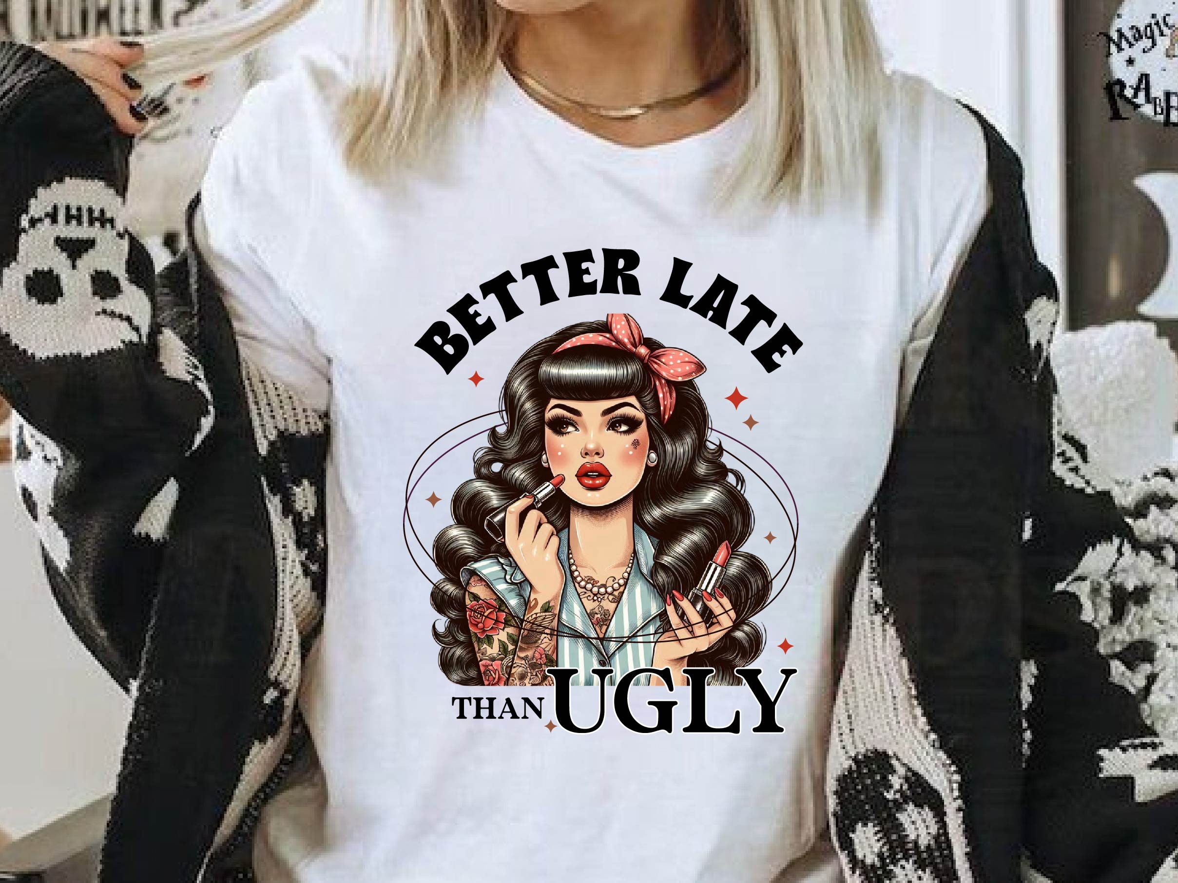 Coquette Girl Better Late Than Ugly Clipart Bundle - CraftNest - Digital Crafting and Art