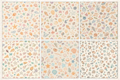 Seashell Seamless Pattern Digital Paper - CraftNest - Digital Crafting and Art