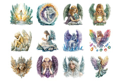 Ethereal Limestone Angels Clipart Bundle - CraftNest - Digital Crafting and Art