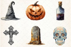 Vintage Gothic Halloween Clipart Bundle - CraftNest - Digital Crafting and Art