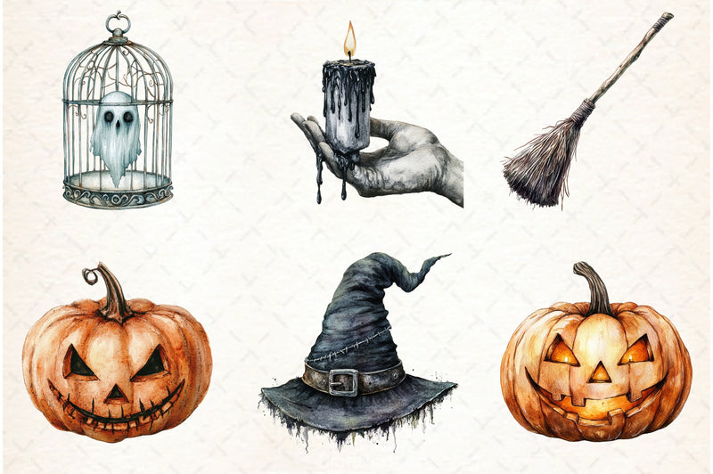Cozy Spooky Halloween Clipart Bundle - CraftNest - Digital Crafting and Art