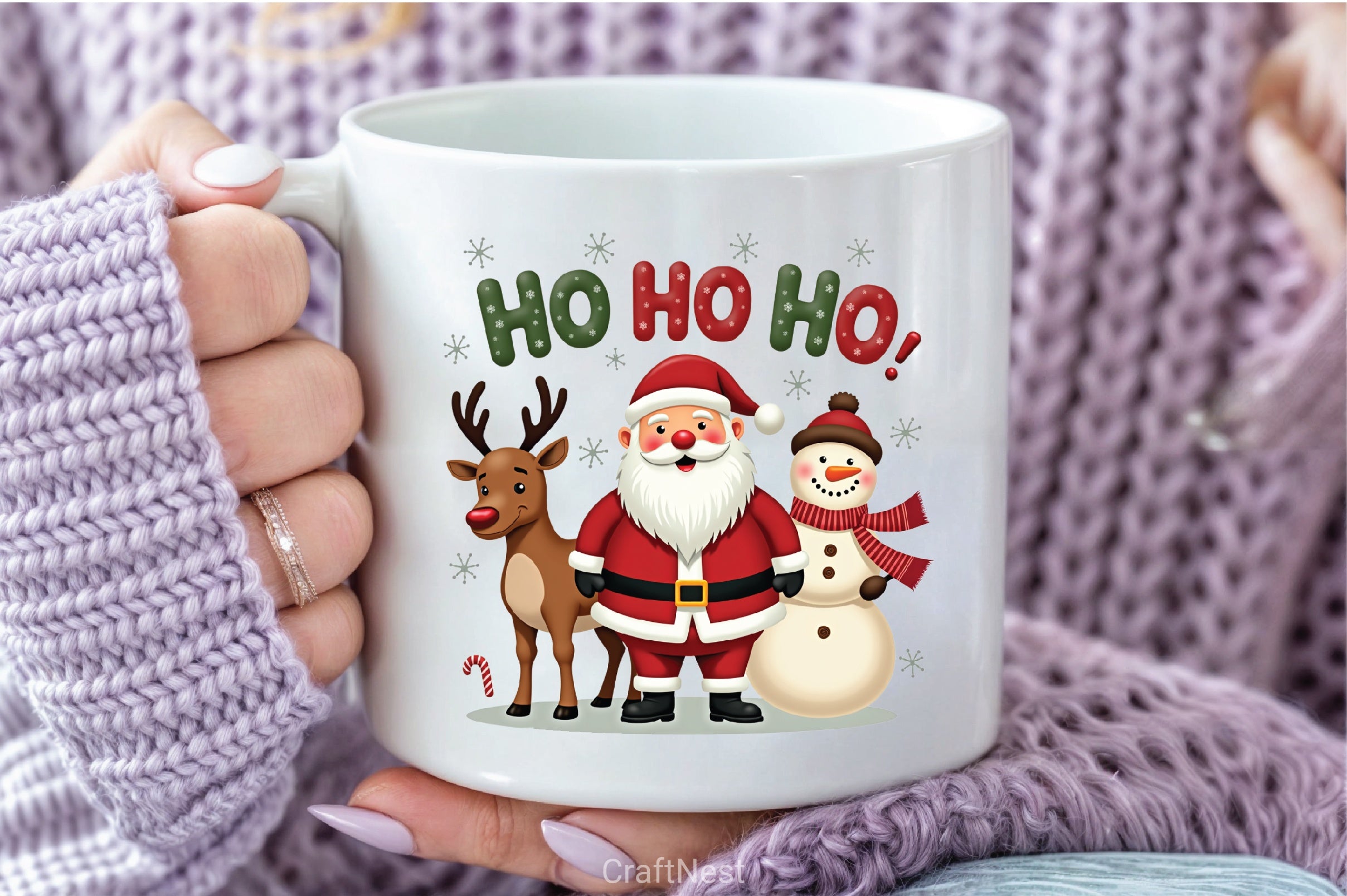 Funny Christmas Santa Reindeer Clipart Bundle - CraftNest - Digital Crafting and Art