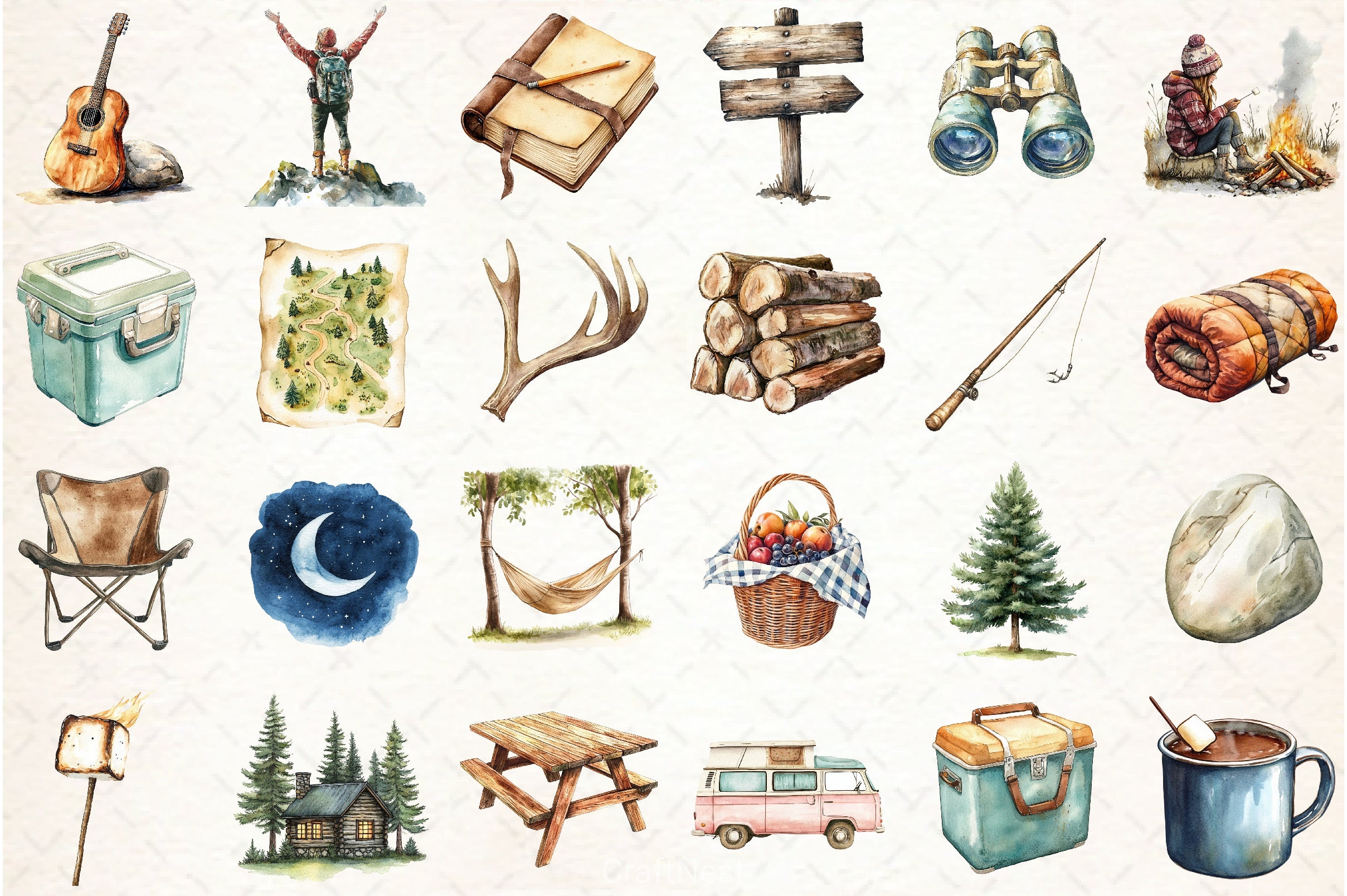 Camping Clipart Bundle 5 - CraftNest - Digital Crafting and Art