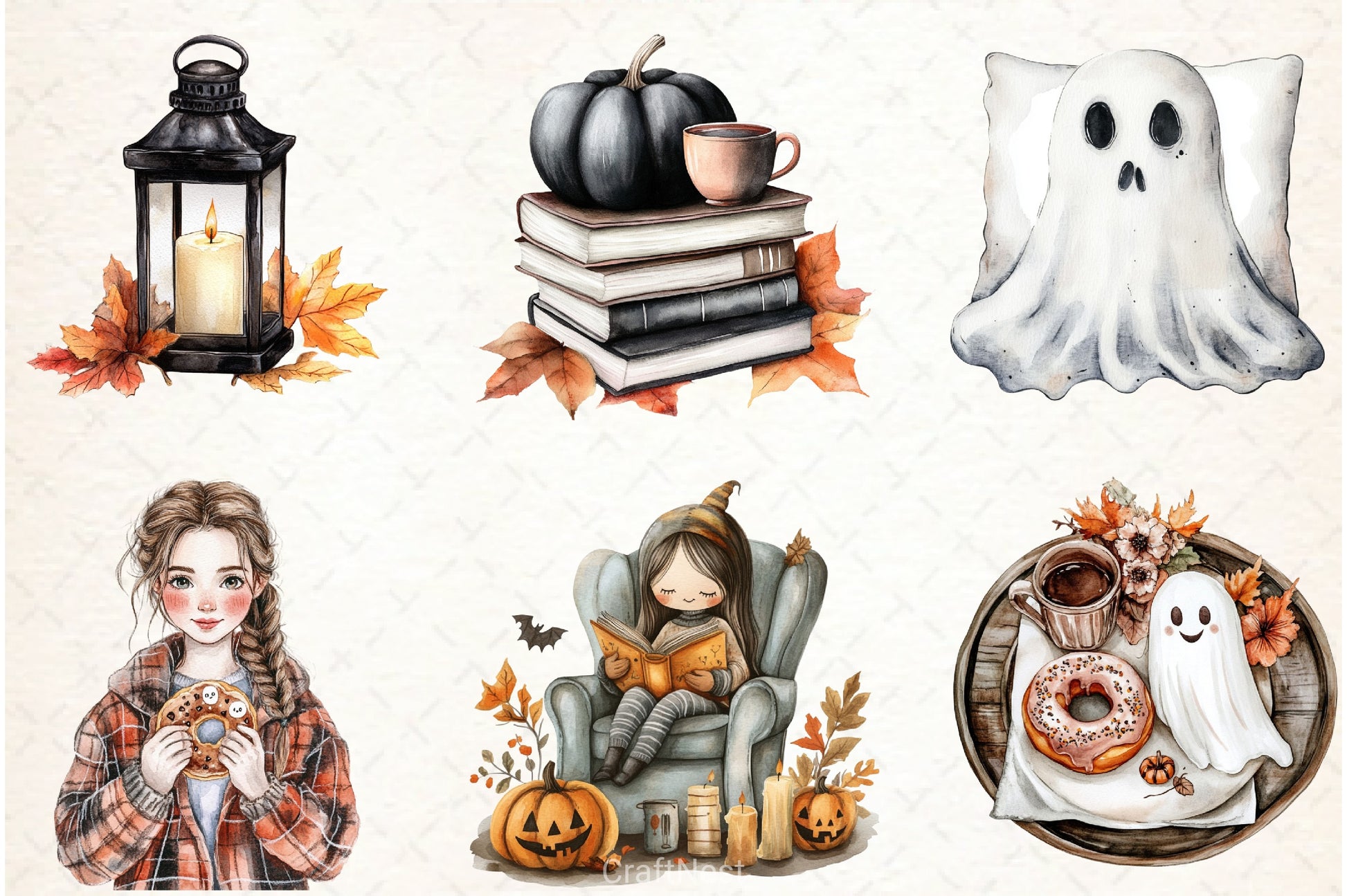 Creepy Cozy Halloween Clipart Bundle - CraftNest - Digital Crafting and Art