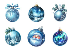 Blue Christmas Balls Clipart Set - CraftNest - Digital Crafting and Art