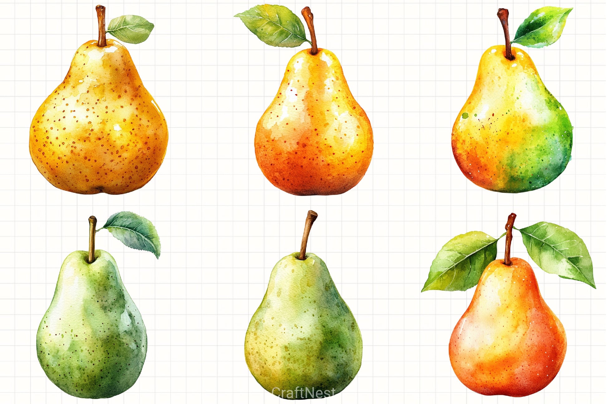 Pear Clipart Bundle 2 - CraftNest - Digital Crafting and Art