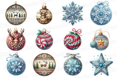Knitted Christmas Baubles Clipart Bundle - CraftNest - Digital Crafting and Art