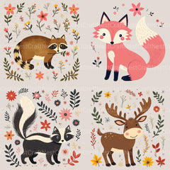 Woodland Animals 2 Clipart Bundle 3 - CraftNest - Digital Crafting and Art