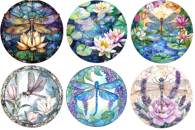 Dragonfly Stained Glass Clipart - CraftNest - Digital Crafting and Art