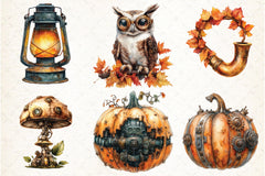 Steampunk Autumn Clipart Bundle 6 - CraftNest - Digital Crafting and Art
