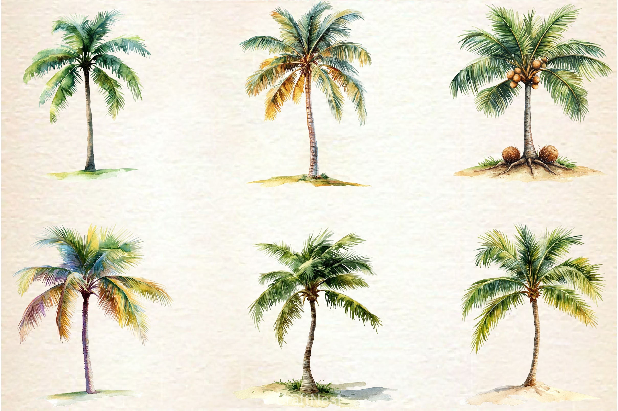 Summer Palm Tree Clipart Bundle 2 - CraftNest - Digital Crafting and Art
