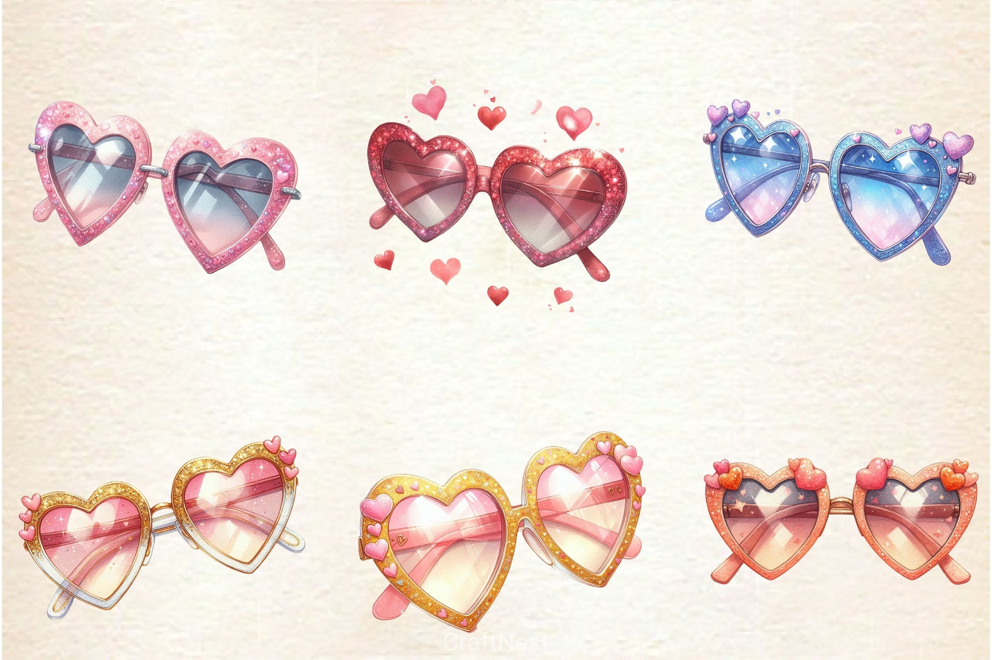 Valentine Heart Sunglasses Clipart Bundle 2 - CraftNest - Digital Crafting and Art