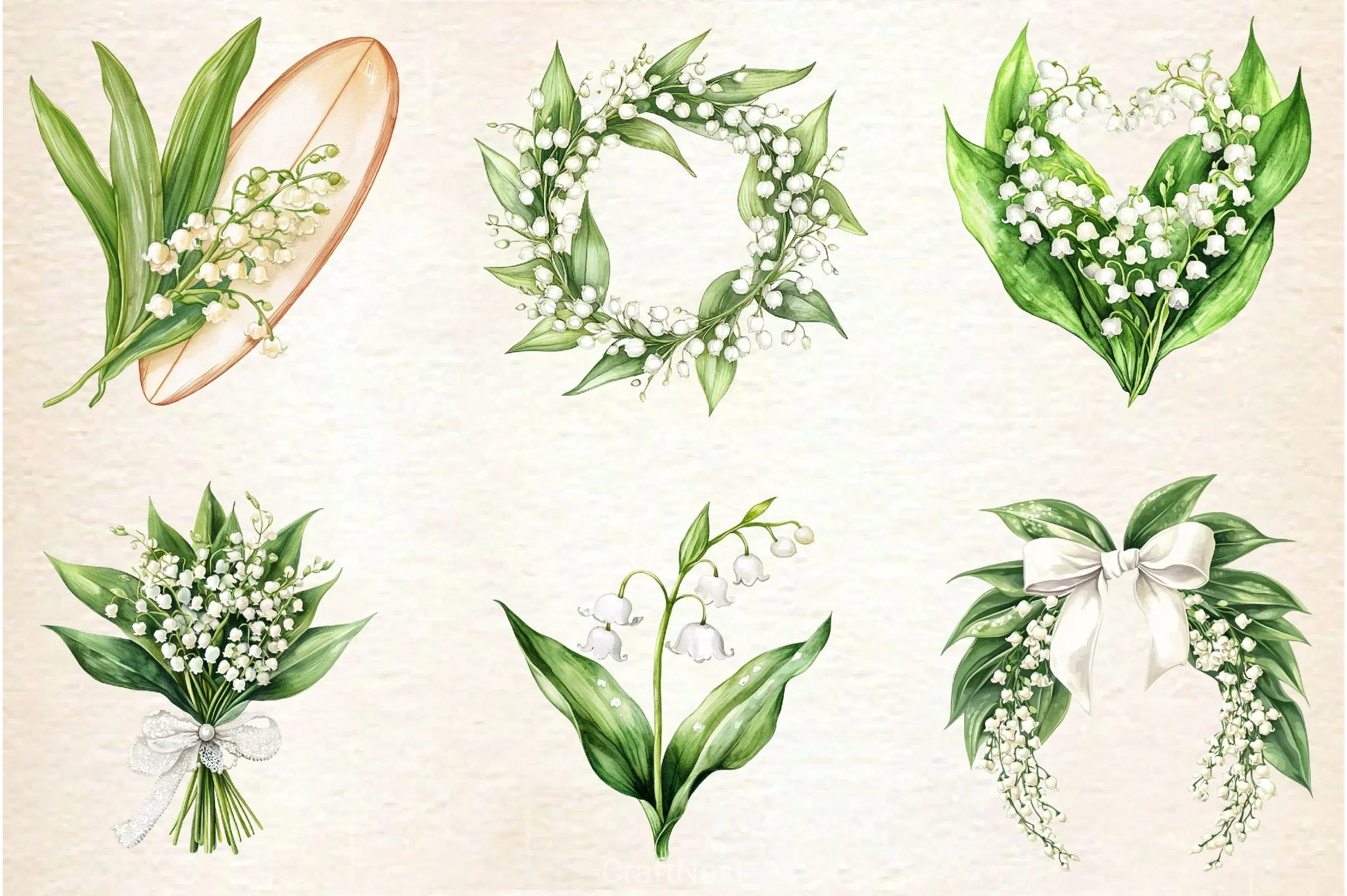 Summer Lily Of The Valley Flower Clipart Bundle - CraftNest - Digital Crafting and Art