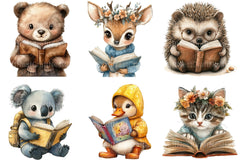 Animals Love Reading Clipart 1 - CraftNest - Digital Crafting and Art
