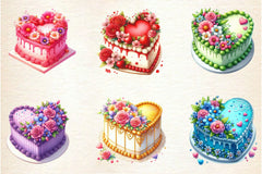 Valentine Cake Clipart Bundle 2 - CraftNest - Digital Crafting and Art