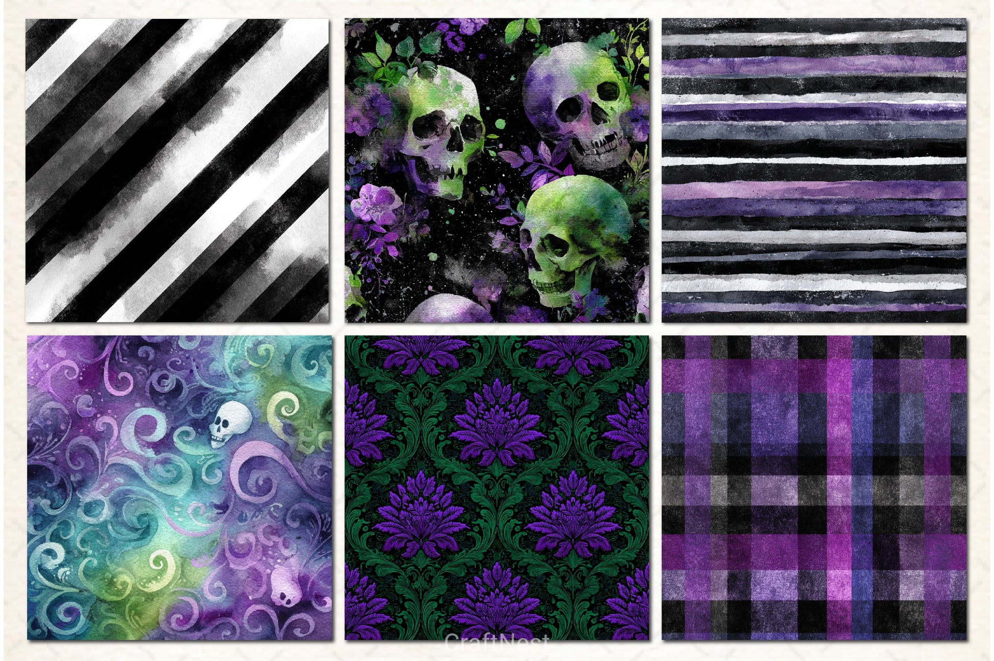 Spooky Halloween Patterns Bundle - CraftNest - Digital Crafting and Art