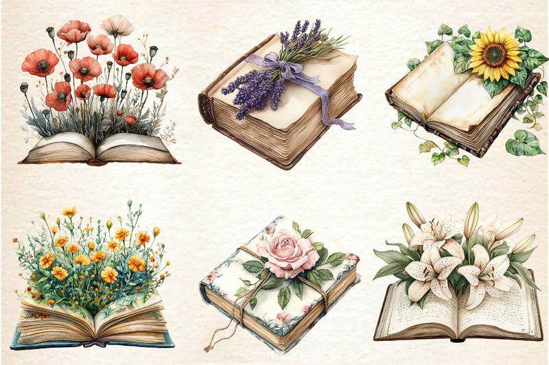 Book Of Flowers Clipart Bundle - CraftNest - Digital Crafting and Art