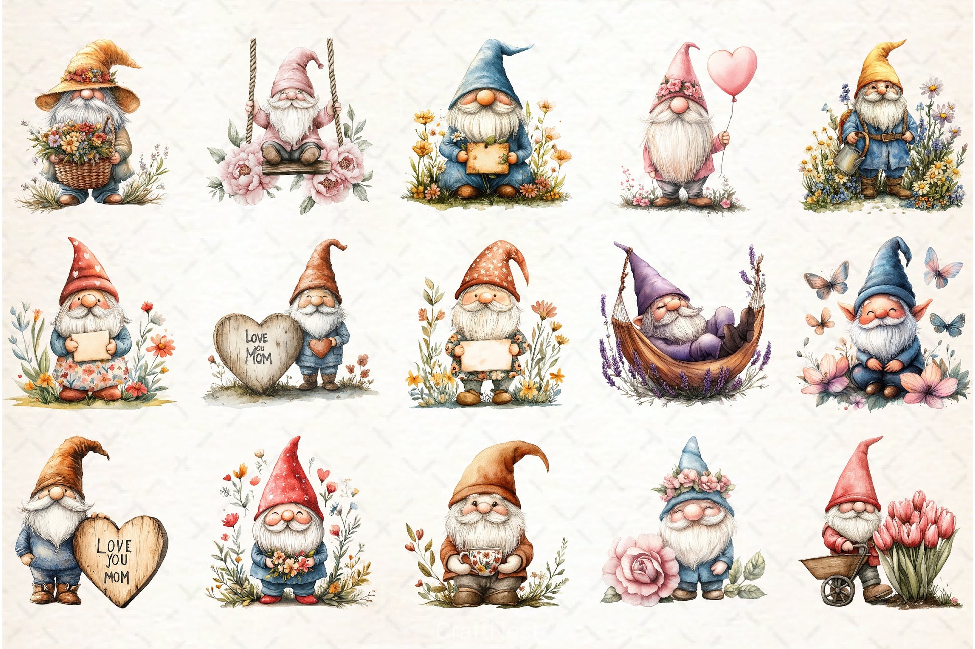 Mother's Day Gnome Clipart Bundle 2 - CraftNest - Digital Crafting and Art