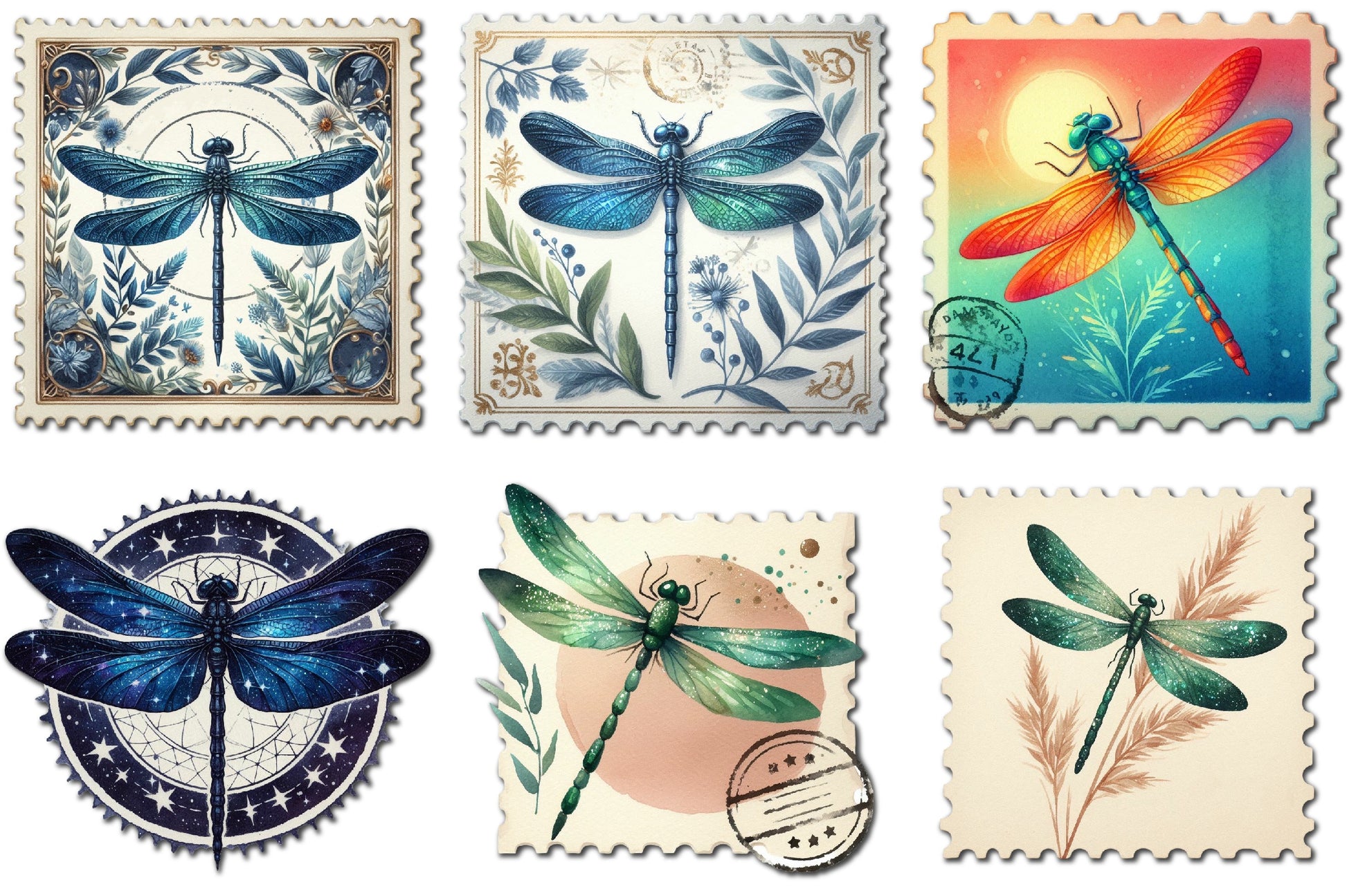 Dragonfly Stamps Clipart Bundle - CraftNest - Digital Crafting and Art