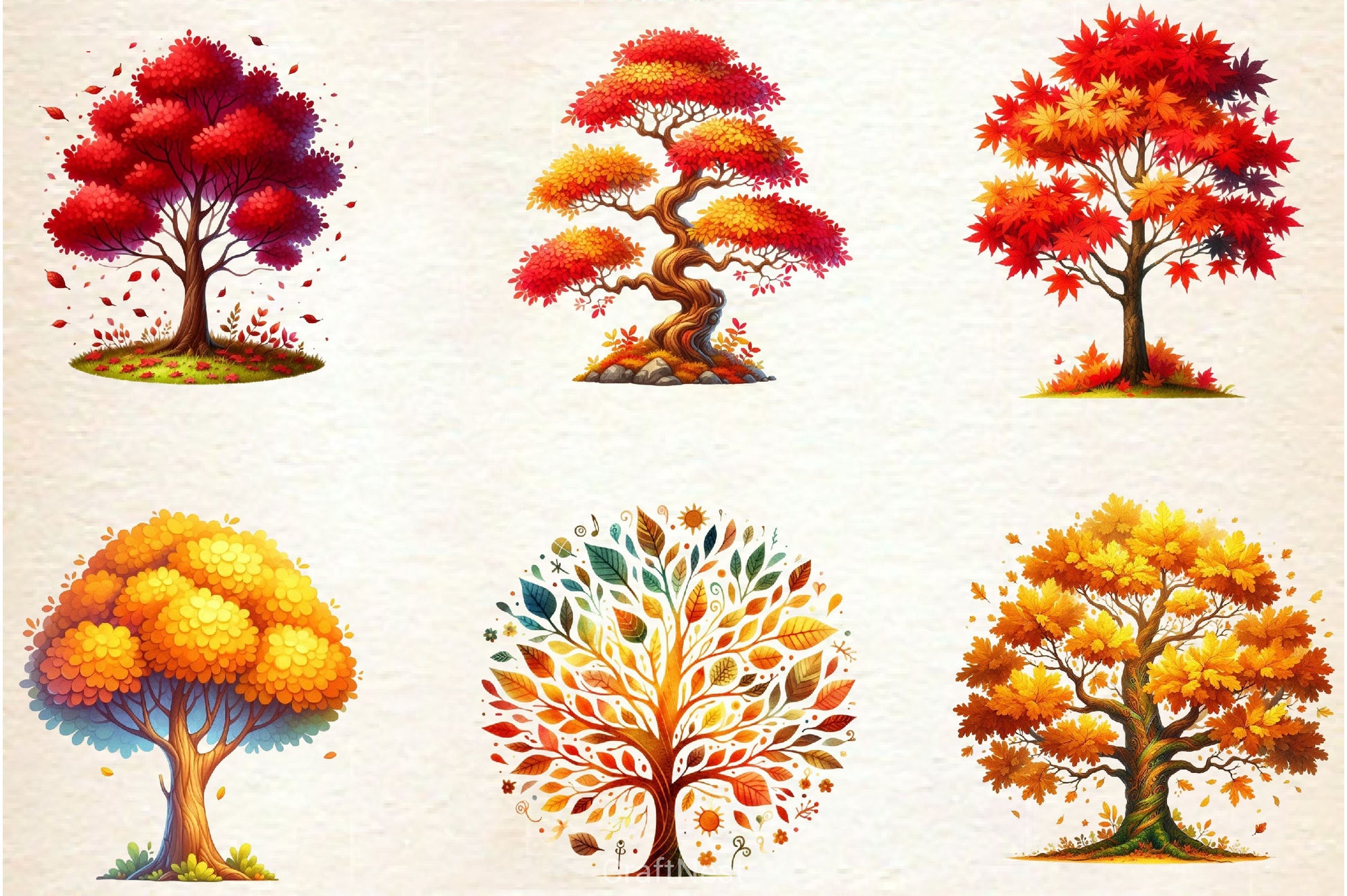 Autumn Tree Clipart Bundle 2 - CraftNest - Digital Crafting and Art