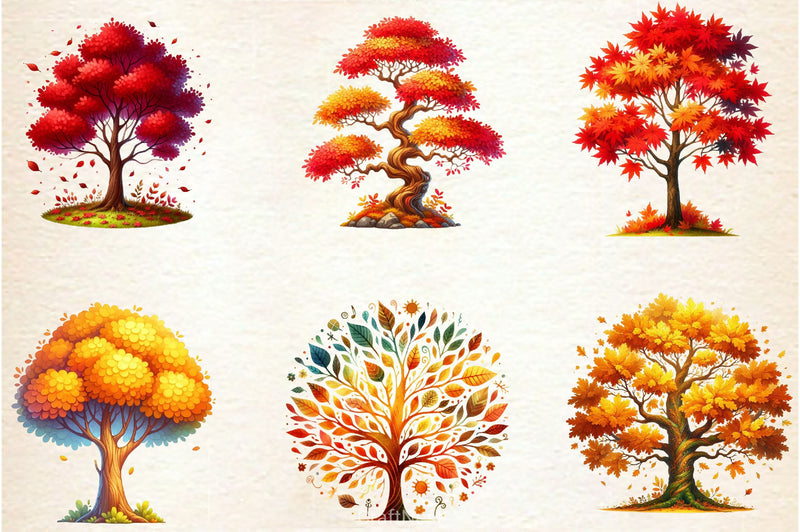 Autumn Tree Clipart Bundle 2 - CraftNest - Digital Crafting and Art