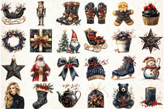 Midnight Cherry Christmas Clipart Bundle - CraftNest - Digital Crafting and Art
