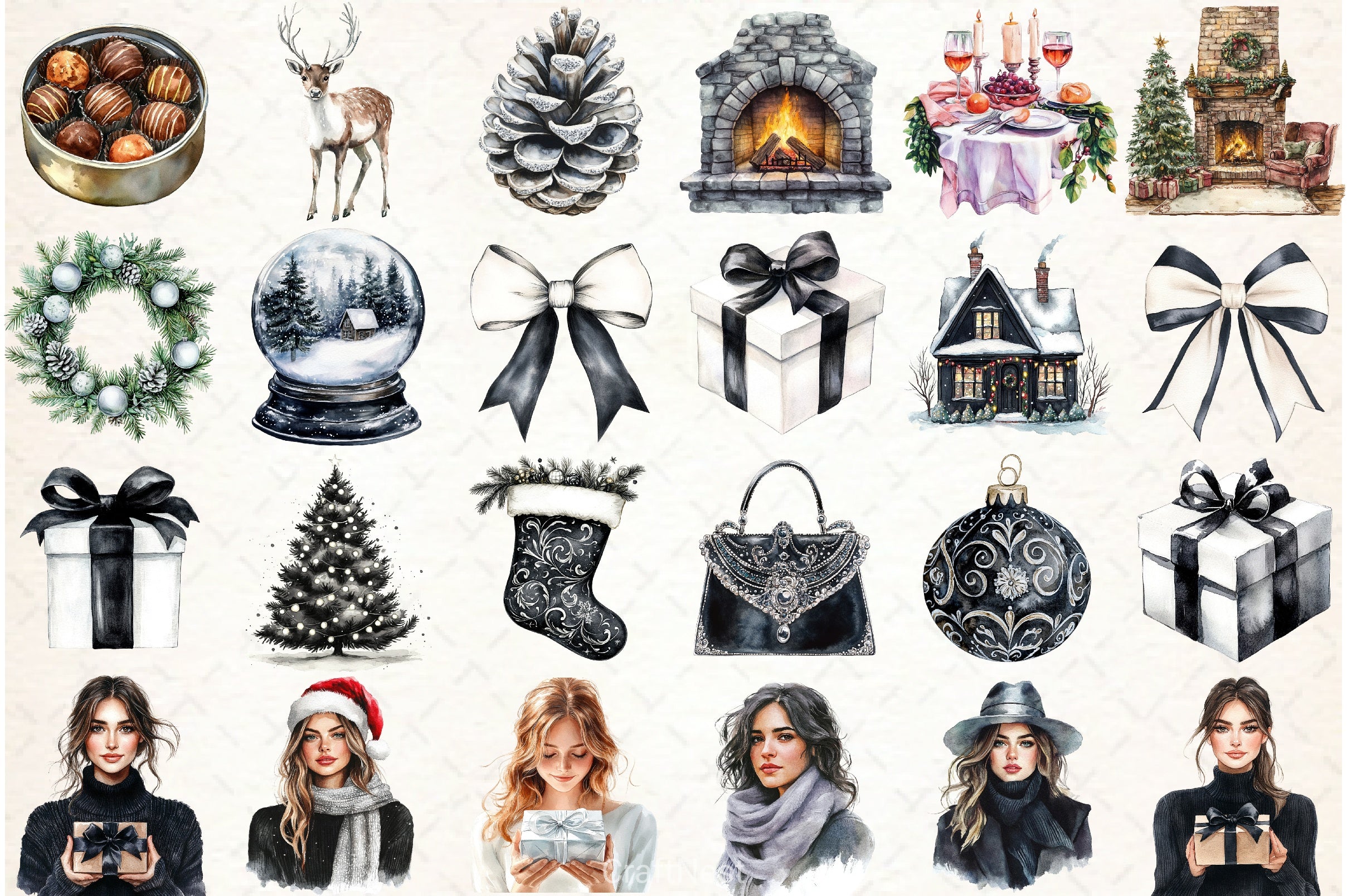 Moody Christmas Clipart Bundle 1 - CraftNest - Digital Crafting and Art