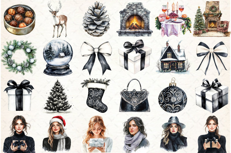 Moody Christmas Clipart Bundle 1 - CraftNest - Digital Crafting and Art