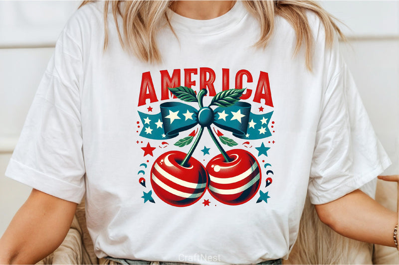 4th of July Coquette Cherry Clipart Bundle - CraftNest - Digital Crafting and Art