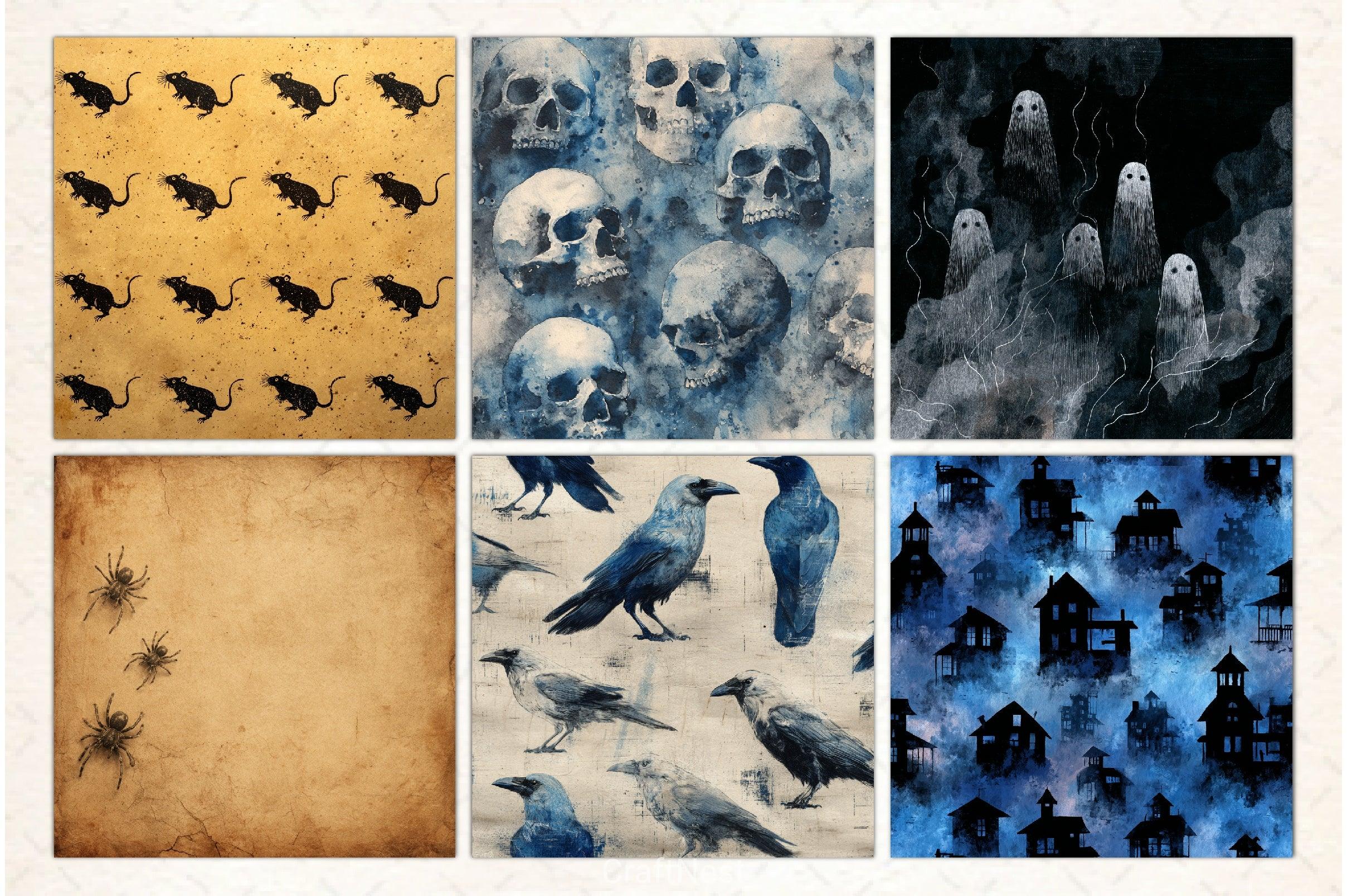 Vintage Halloween Digital Paper - CraftNest - Digital Crafting and Art