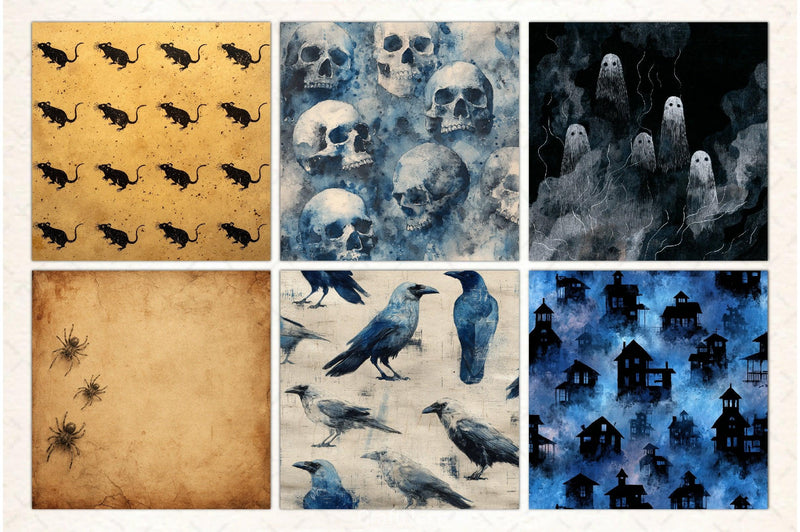 Vintage Halloween Digital Paper - CraftNest - Digital Crafting and Art