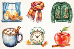 Autumn Chilly Morning Clipart Bundle - CraftNest - Digital Crafting and Art