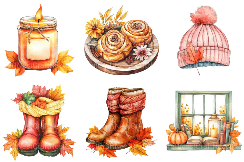 Cozy Autumn Clipart 1 - CraftNest - Digital Crafting and Art