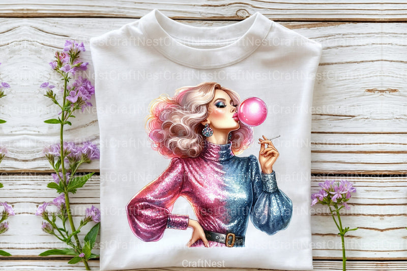 Funny Retro Pinup Girl Clipart Bundle - CraftNest - Digital Crafting and Art