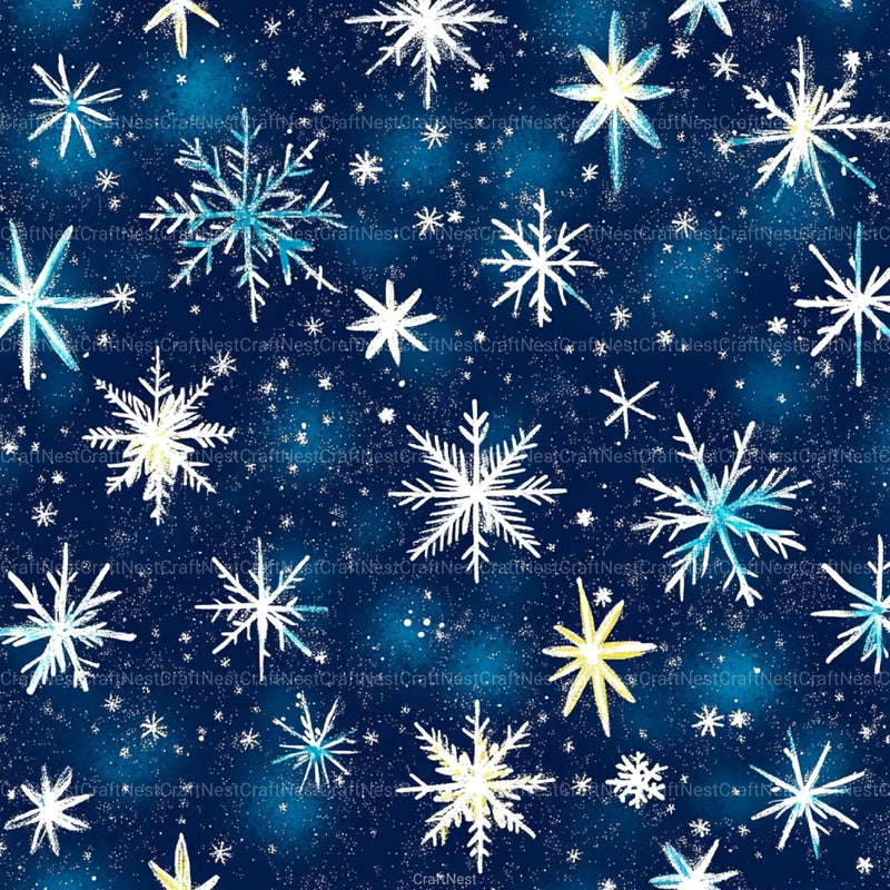 Stars & Snowflakes Winter Glitter Clipart Bundle - CraftNest - Digital Crafting and Art