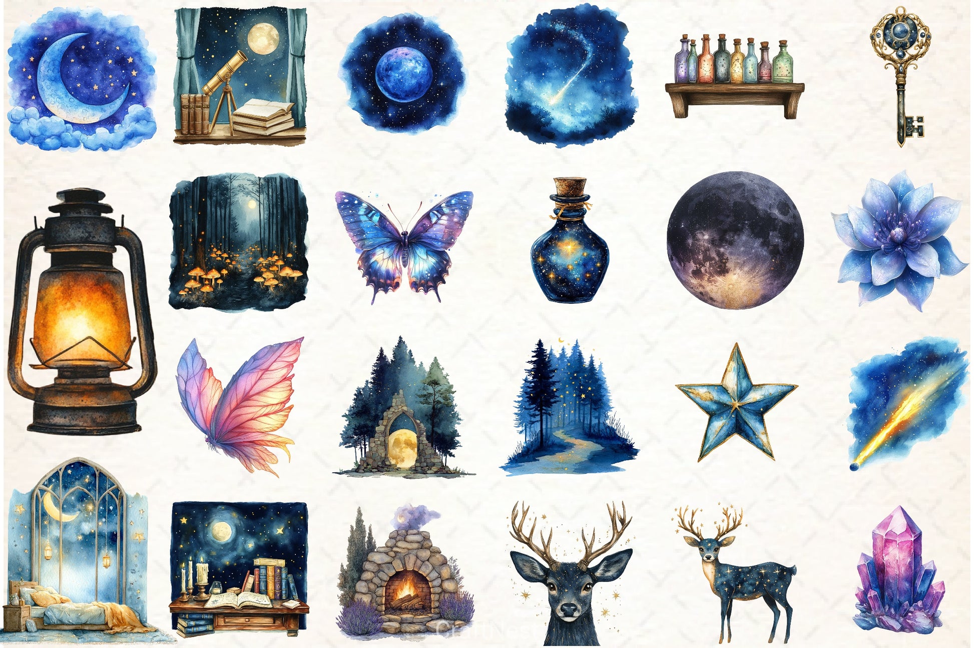 Midnight Reverie Clipart Bundle - CraftNest - Digital Crafting and Art