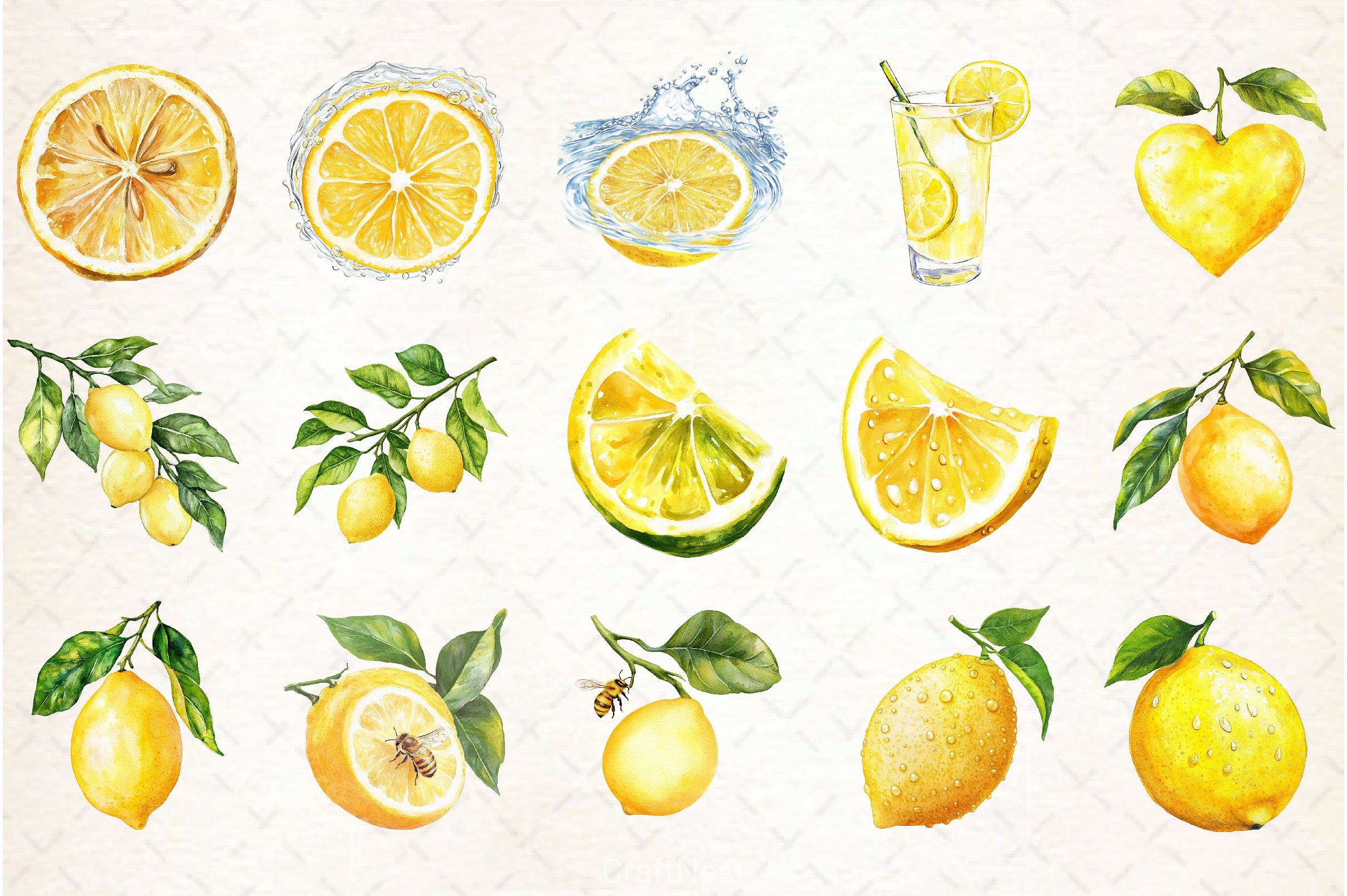 Lemon Clipart Bundle - CraftNest - Digital Crafting and Art