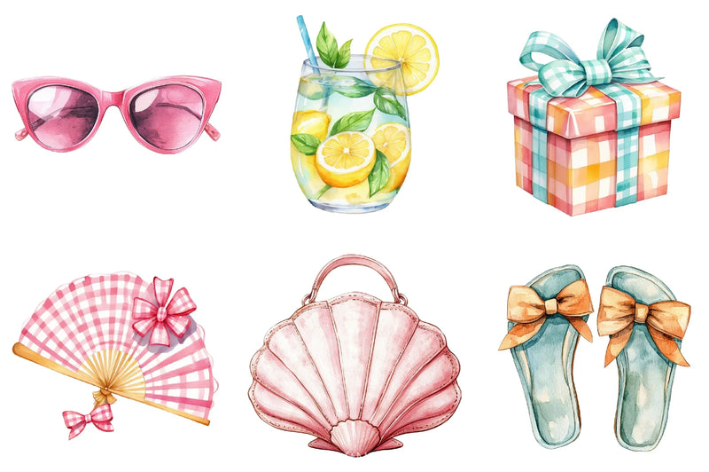 1950s Beach Day Clipart Bundle - CraftNest - Digital Crafting and Art