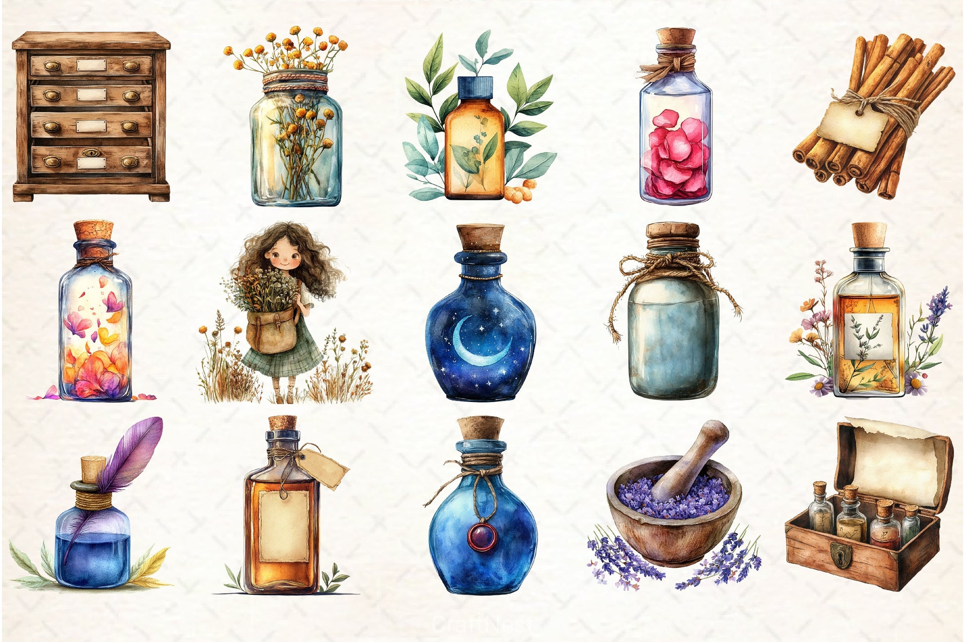 Vintage Apothecary Clipart Bundle - CraftNest - Digital Crafting and Art