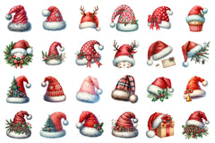 Santa Hat Christmas Decoration Clipart Bundle - CraftNest - Digital Crafting and Art
